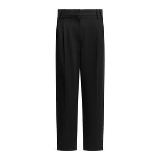 Brunello Cucinelli Pantalones de Lana con Pliegues - Trousers - Mujer - Negro - L