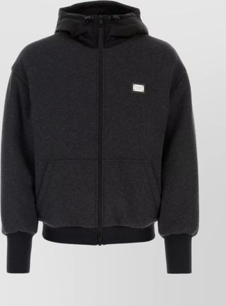 Dolce & Gabbana polyester blend jacket with hood and patch pockets