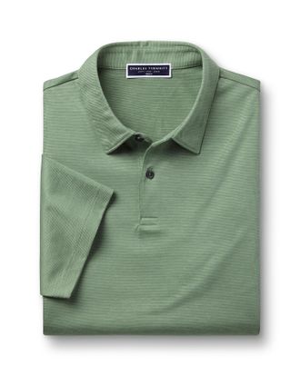 CHARLES TYRWHITT Performance Semi Plain Cotton Polo - Light Green Size XXXL by Charles Tyrwhitt
