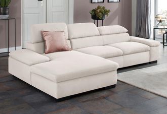 HOME AFFAIRE Ecksofa »Alberto L-Form« mit Kopfteilverstellung, wahlweise mit Bettfunktion