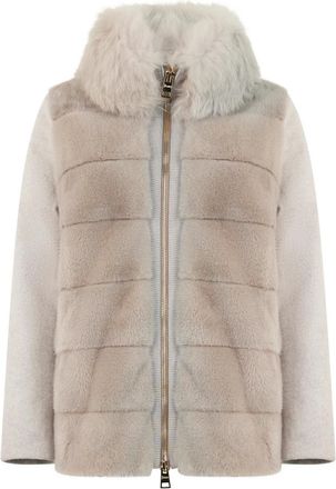 Herno Fur Coat with Zip - female - Herno - Faux Fur & Shearling Jackets - Beige - XL - Jackets