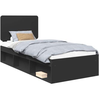 vidaXL Estructura De Cama Negro 100 X 200 Cm Madera De Pino Macizo Vidaxl