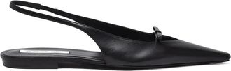 Victoria Beckham Black Leather Slingback Mules