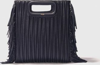 Maje Quilted Leather M Bag - Black - Maje