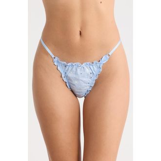 Florence By Mills Eyelet Lace Thong in Wind Blue Jet Stream at Nordstrom Rack, Size Xx-Large