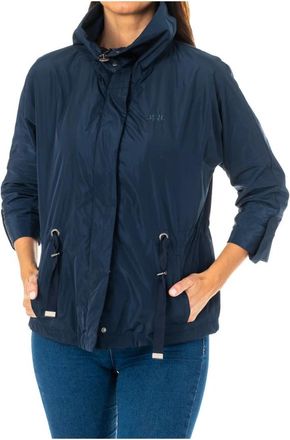 La Martina Lange Mouw Waterdichte Jas - Dames - Zomerjassen - Blauw - S - Polyester - Jassen