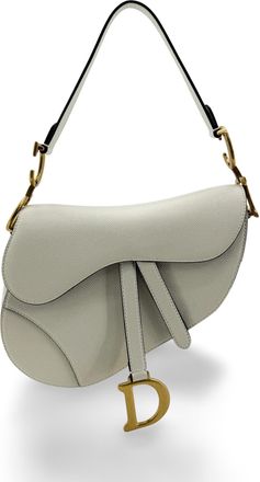 Dior Saddle Leather White Leather Handbag (Pre-Owned)