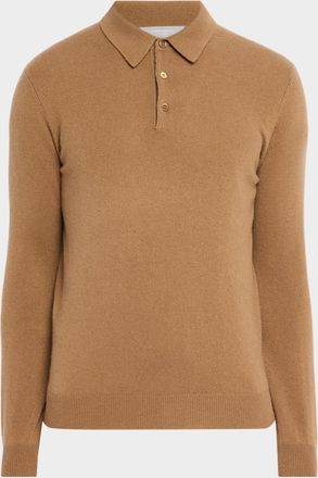 Neiman Marcus Men & apos;s Cashmere Melange Polo Sweater