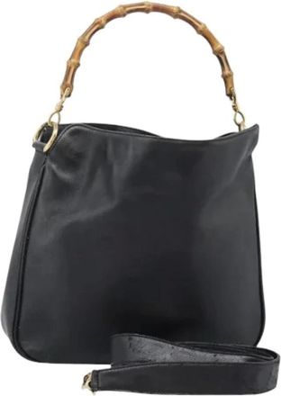 Gucci Pre-owned Handbags, female, Black, Size: ONE SIZE Pre-owned Vintage Leather Shoulder Bag