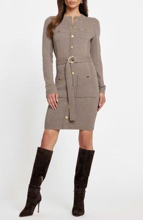 Marciano Afrah Long Sleeve Sweater Dress in Beige at Nordstrom, Size 10 Us