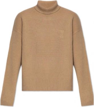 Ami Coqueline Turtleneck - Dames - Coltruien - Beige - M - Wol - Truien & Vesten