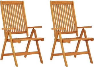 vidaXL Vidaxl - Folding Garden Chairs 2 pcs Solid Wood Eucalyptus