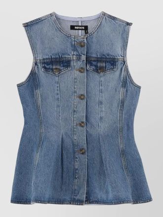 Rotate denim fitted top