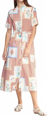 Vilagallo Dress Aroa Patchwork Rayas Print