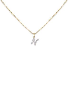 Monica Vinader Lab Created Diamond Initial Pendant Necklace in 14K Gold at Nordstrom