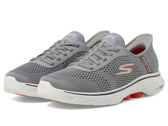 Skechers Go Walk 7 - Free Hand 2 Hands Free Slip-Ins Mens Lace-up Boots Grey/Orange : 10 D - Medium, Synthetic