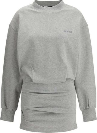 The Attico Mini Katoenen Jurk - Dames - Korte kleedjes - Grijs - XS - Katoen - Kleedjes