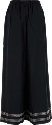 Bode Womens Mathilde Trousers Black Viscose