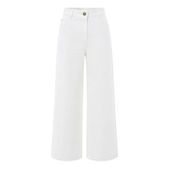 Sessun Dalt Wijde Jeans - Dames - Jeans - Wit - Maat: XS Katoen