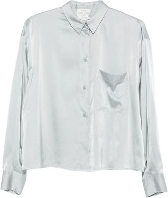 Forte_Forte Grijze Overhemd met Lange Mouwen - Dames - Overhemden - Grijs - XS - Overhemden