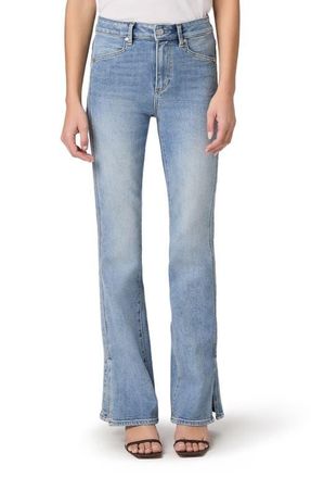 Paige Laurel Canyon High Waist Slit Cuff Bootcut Jeans in Canals at Nordstrom, Size 24