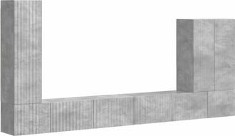 vidaXL Conjunto De Mueble Para Tv De Pared 6 Uds. Gris Concreto Vidaxl