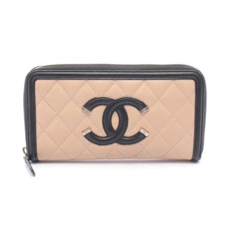 Chanel Black Pink Leather Long Wallet (Bi-Fold) (Pre-Owned)