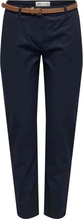 Jacqueline de Yong Chicago MW Belted Chino Pant - Dames - Vrijetijds broeken - Blauw - L - Leer - Broeken