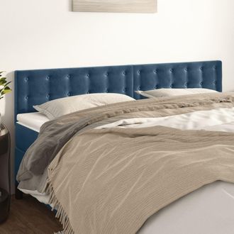 vidaXL Cabeceros 2 Unidades De Terciopelo Azul Oscuro 80x5x78/88 Cm Vidaxl