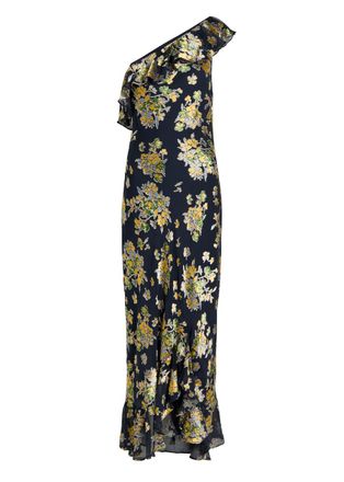 Rixo Rixo Leon Floral One-shoulder Chiffon Midi Dress - Multicoloured - 16 (UK 16 / XL)