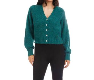 Karen Kane Palmer Cardigan Sweater In Teal
