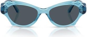 Swarovski 52mm Cat Eye Sunglasses in Transaprent Light Blue /Grey at Nordstrom