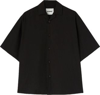 Jil Sander short-sleeve cotton shirt - men - Cotton - 48 - Black