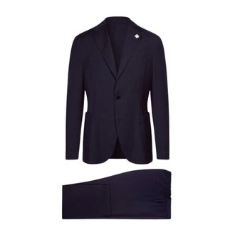 Lardini Kostuum van scheerwol - Heren - Pakken - Blauw - Maat: XL Wol