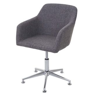 Hhg Silla De Comedor Hhg 834, Silla Giratoria Silla De Sal&oacute;n, Regulable En Altura, Textil, Gris