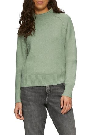 QS by s.Oliver Stehkragenpullover QS, Damen, Gr. XXL, gr&uuml;n (sage gr&uuml;n), Strick, Obermaterial: 74% Polyacryl, 23% Polyester, 3% Elasthan, unifarben, regular fit taill