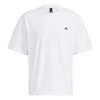 adidas M city Loose T Side Contrasting Colors Round Neck Pullover Short Sleeve White HC9972
