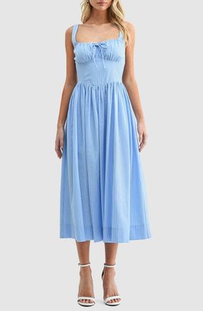Lush Stripe Print Sundress in Light Blue Stripe at Nordstrom Rack, Size X-Large