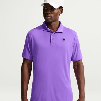 Nike Mens Par Dri-FIT Chest Logo Golf Polo in Purple | IB0233-529