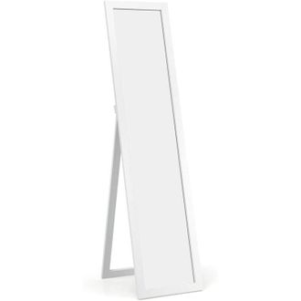 Costway Costway - Espejo De Cuerpo Entero Espejo De Pie Espejo De Pared 155 X 37cm Con Para Dormitorio Sal&oacute;n Entrada Blanco