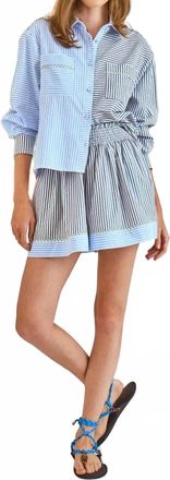 Hunter Bell Jemma Elastic Waist Short In Croquet Stripe