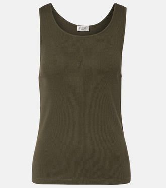 Saint Laurent Cassandre cotton jersey tank top