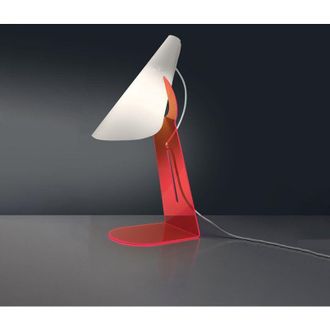 Linea Zero Lampada Scrivania Moderna Calle Polilux Rosso Fluorescente Metallo 1 Luce E14