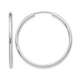 Diamond2Deal 10k Gold 2mm Round Endless Hoop Earrings