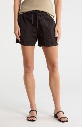 James Perse Stretch Cotton Poplin Drawstring Shorts in Black at Nordstrom Rack, Size 3 (Fits Like 8-10 Us)