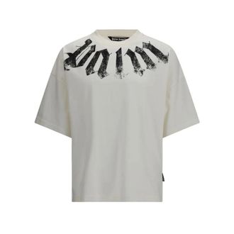 Palm Angels T-Shirts, male, White, Size: XS Big Neck Logo T-shirt