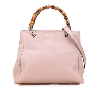 Gucci Bamboe Tote Lederen Handtas