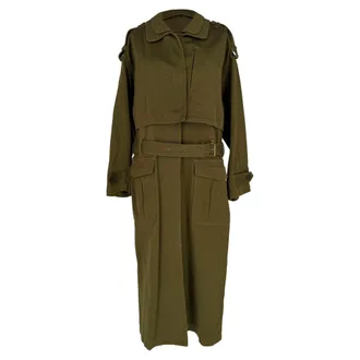 Isabel Marant Tadao Trench Coat in Khaki Cotton