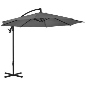 Berkfield Home Elegant Cantilever Umbrella with Steel Pole 300 cm Anthracite in Charcoal