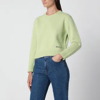 A.P.C. Maglione girocollo verde lime in lana